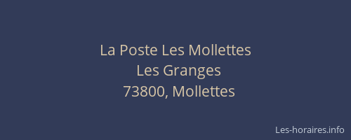 La Poste Les Mollettes