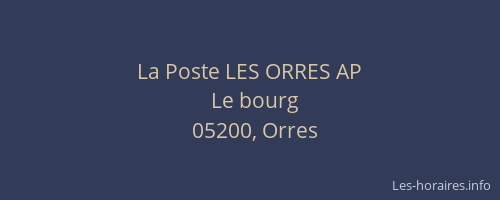 La Poste LES ORRES AP