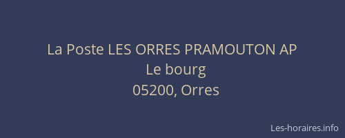 La Poste LES ORRES PRAMOUTON AP