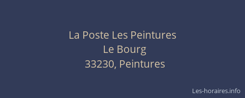La Poste Les Peintures