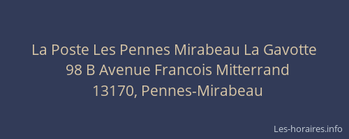 La Poste Les Pennes Mirabeau La Gavotte