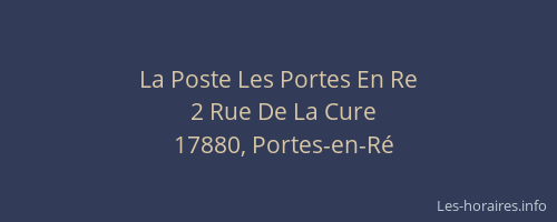 La Poste Les Portes En Re