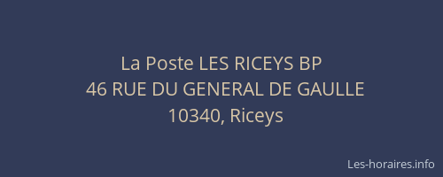 La Poste LES RICEYS BP