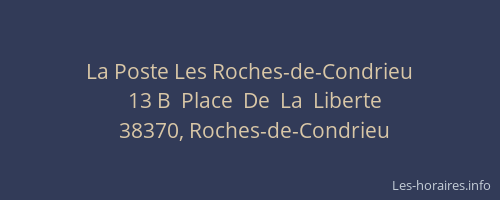 La Poste Les Roches-de-Condrieu