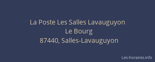 La Poste Les Salles Lavauguyon