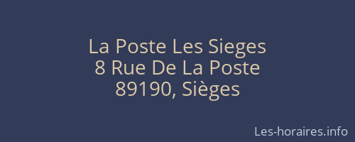 La Poste Les Sieges