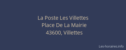 La Poste Les Villettes