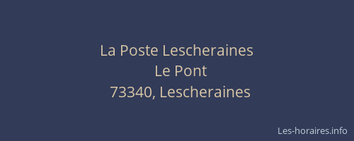 La Poste Lescheraines