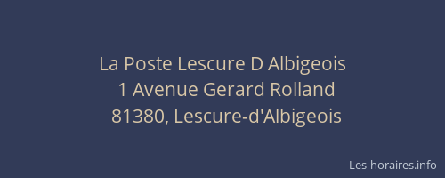 La Poste Lescure D Albigeois