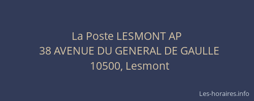 La Poste LESMONT AP