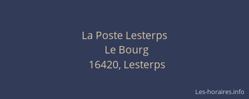 La Poste Lesterps