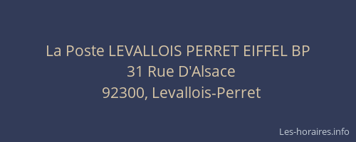 La Poste LEVALLOIS PERRET EIFFEL BP