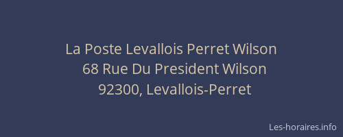 La Poste Levallois Perret Wilson