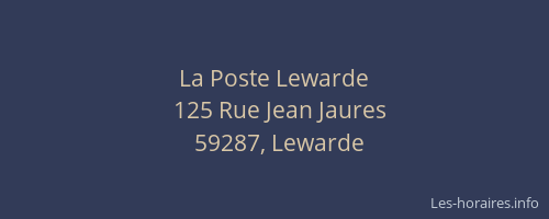 La Poste Lewarde
