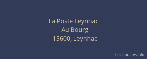 La Poste Leynhac
