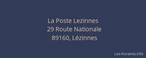 La Poste Lezinnes