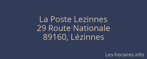La Poste Lezinnes