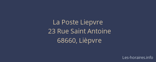 La Poste Liepvre