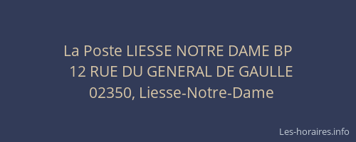 La Poste LIESSE NOTRE DAME BP