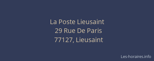 La Poste Lieusaint