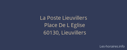 La Poste Lieuvillers