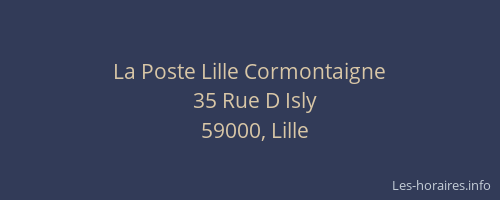 La Poste Lille Cormontaigne