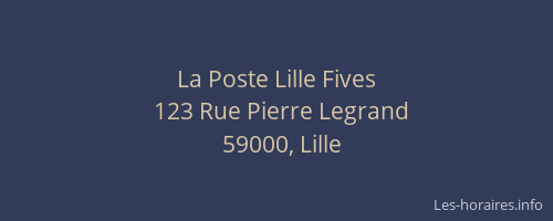 La Poste Lille Fives