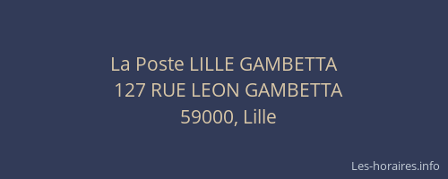 La Poste LILLE GAMBETTA