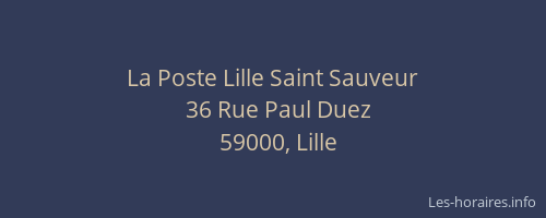 La Poste Lille Saint Sauveur