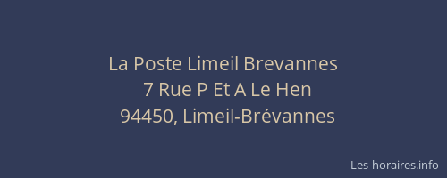 La Poste Limeil Brevannes