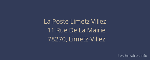 La Poste Limetz Villez