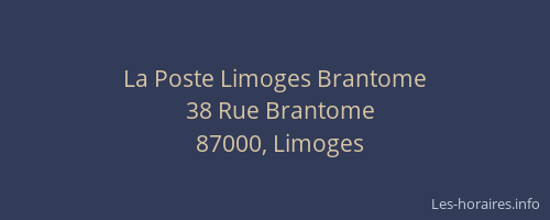 La Poste Limoges Brantome