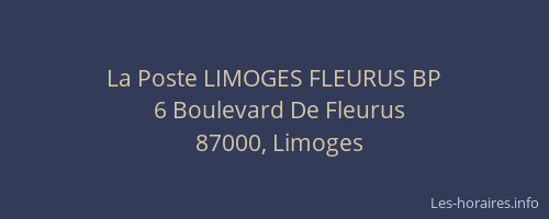 La Poste LIMOGES FLEURUS BP