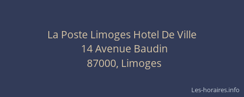 La Poste Limoges Hotel De Ville