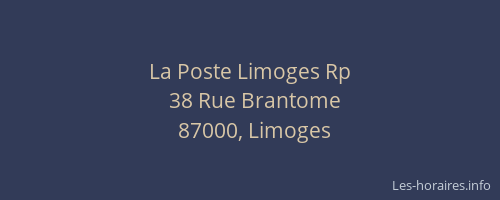 La Poste Limoges Rp