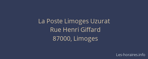 La Poste Limoges Uzurat