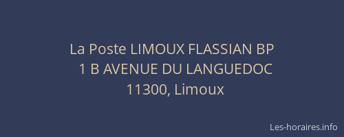 La Poste LIMOUX FLASSIAN BP