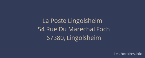 La Poste Lingolsheim