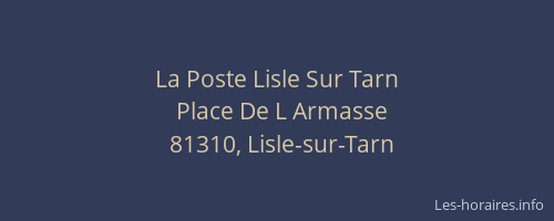 La Poste Lisle Sur Tarn