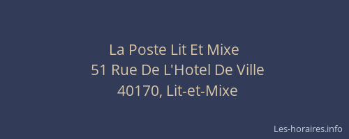 La Poste Lit Et Mixe