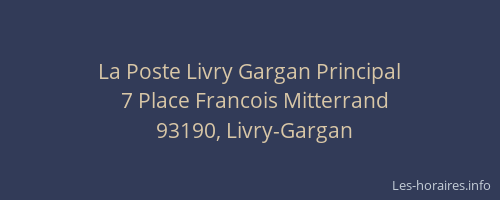 La Poste Livry Gargan Principal