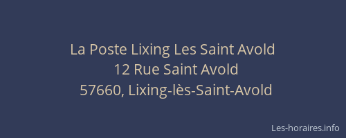 La Poste Lixing Les Saint Avold