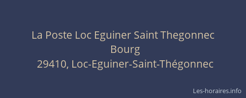 La Poste Loc Eguiner Saint Thegonnec