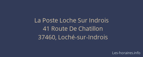 La Poste Loche Sur Indrois