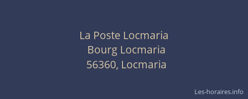La Poste Locmaria