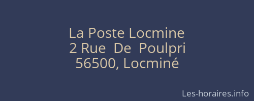 La Poste Locmine