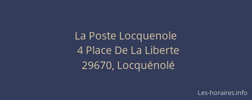 La Poste Locquenole