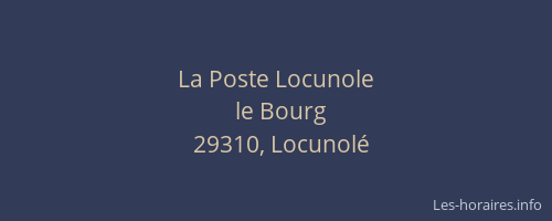 La Poste Locunole