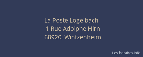 La Poste Logelbach