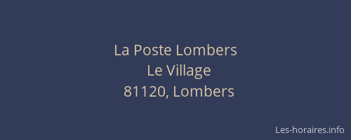 La Poste Lombers